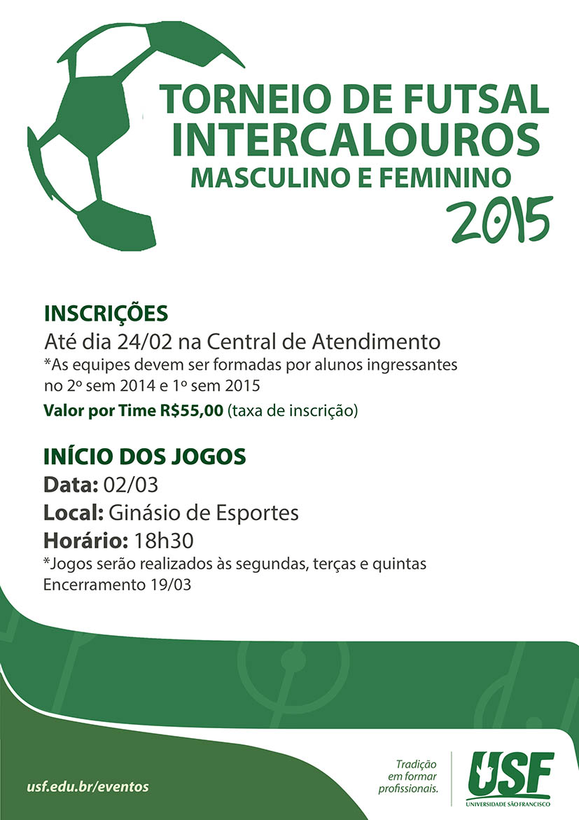 Torneio Intercalouros de Futsal Masculino e Feminino 2015 