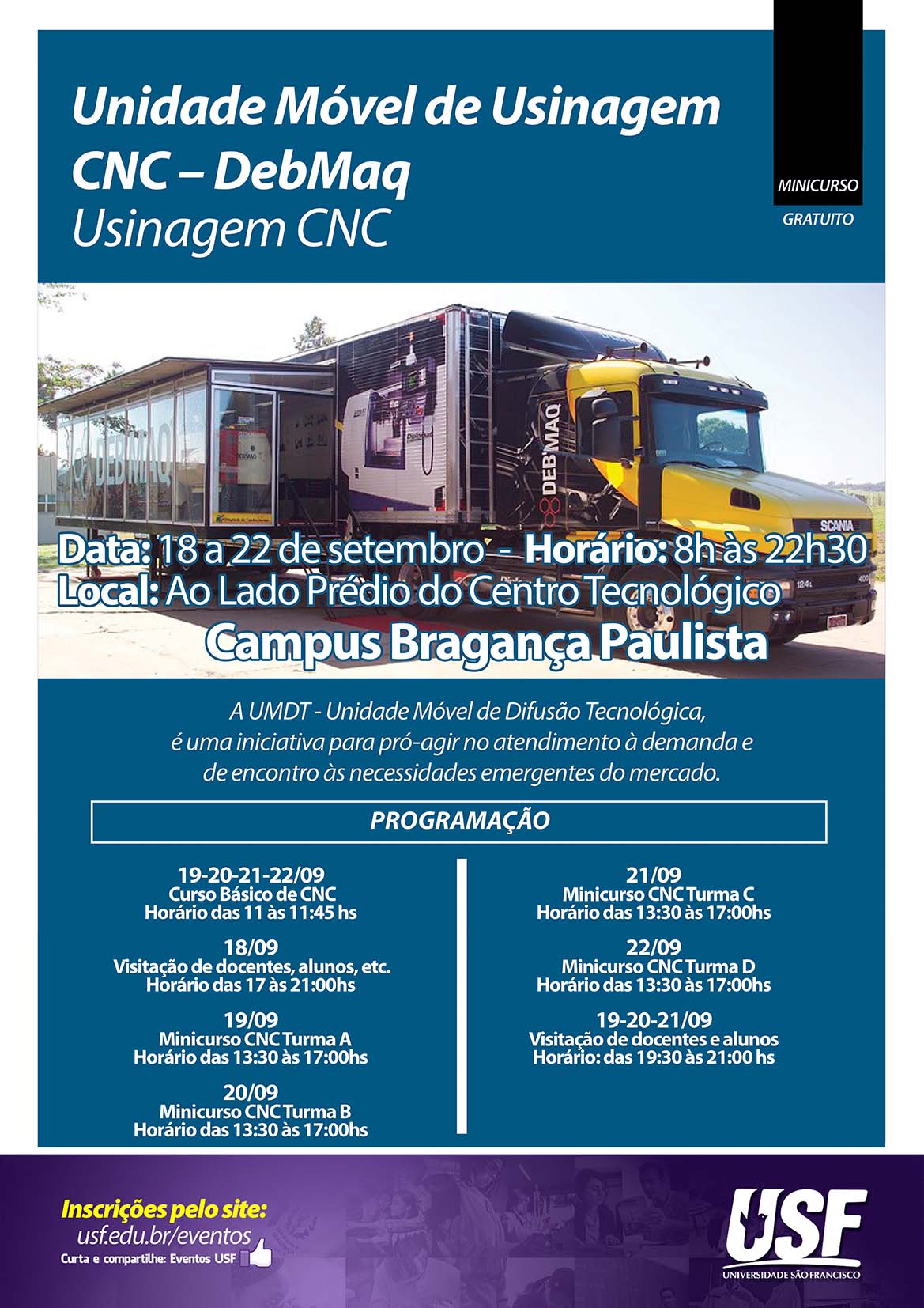 Unidade Móvel de Usinagem CNC – DebMaq no Campus Bragança Paulista