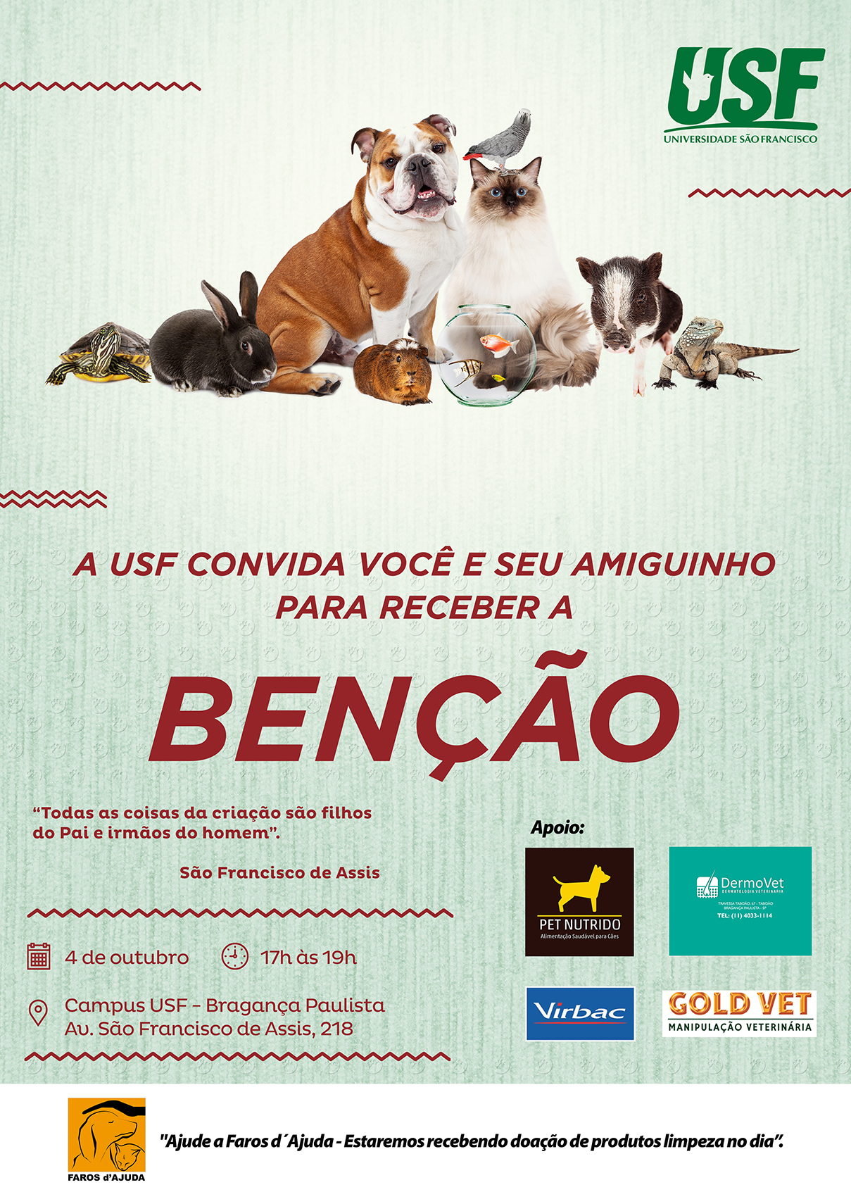 Benção dos Animais - Campus Bragança Paulista 