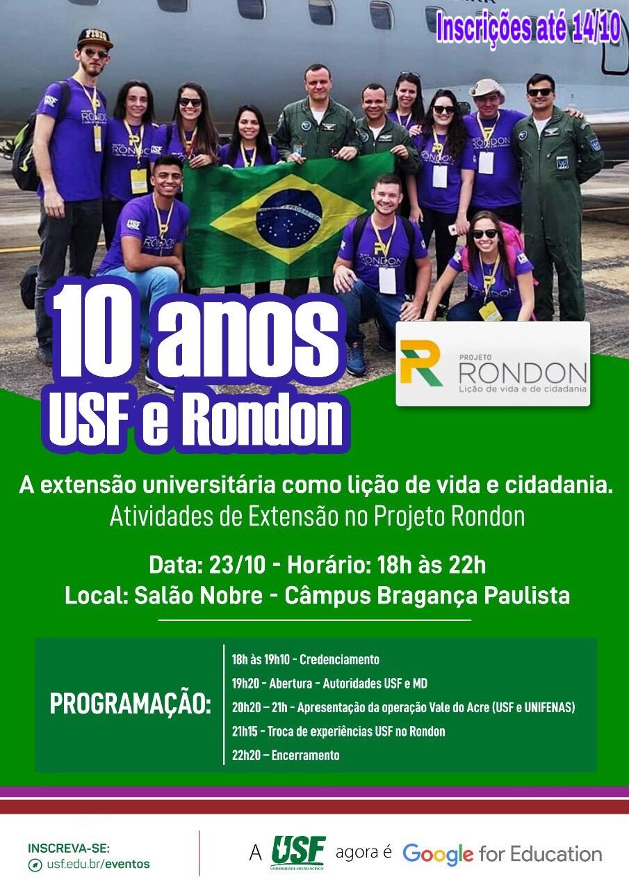 10 anos USF e Rondon: A extensão universitária como lição de vida e cidadania