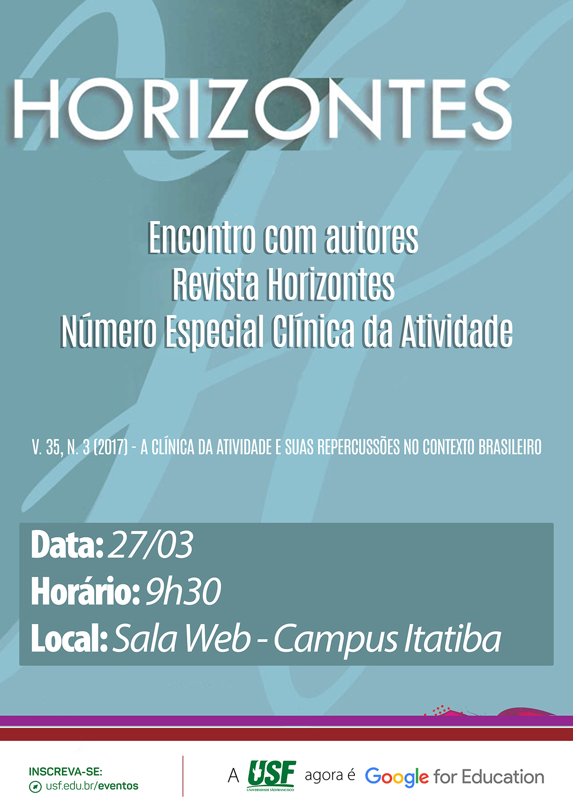 Encontro com autores - Revista Horizontes - Número Especial Clínica da Atividade
