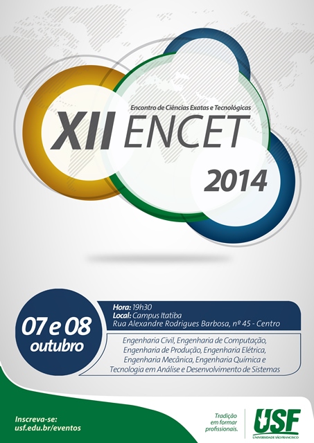 XII Encontro de Ciências Exatas e Tecnológicas – ENCET 2014
