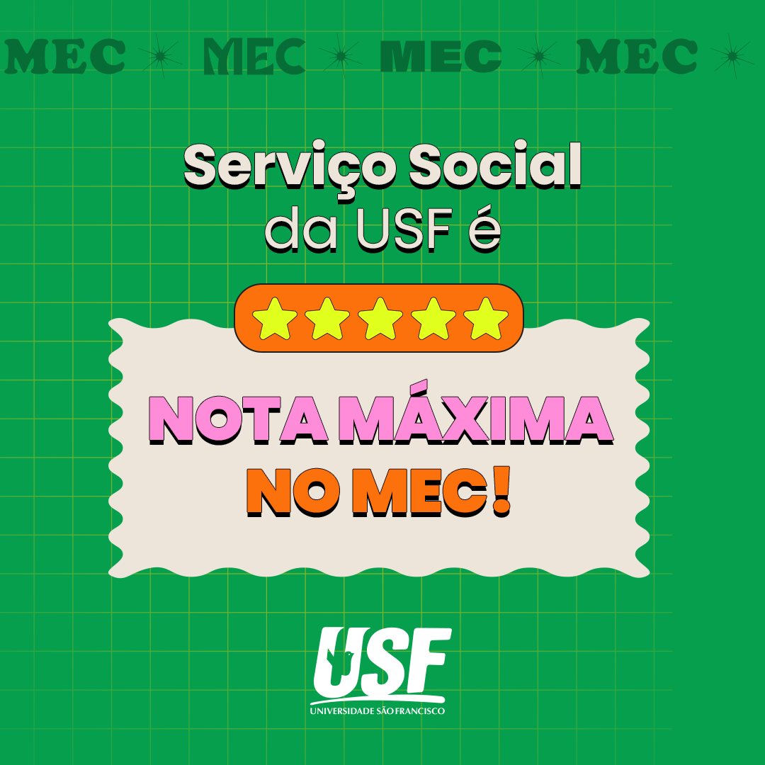 Serviço Social EaD da USF é nota 5 no MEC