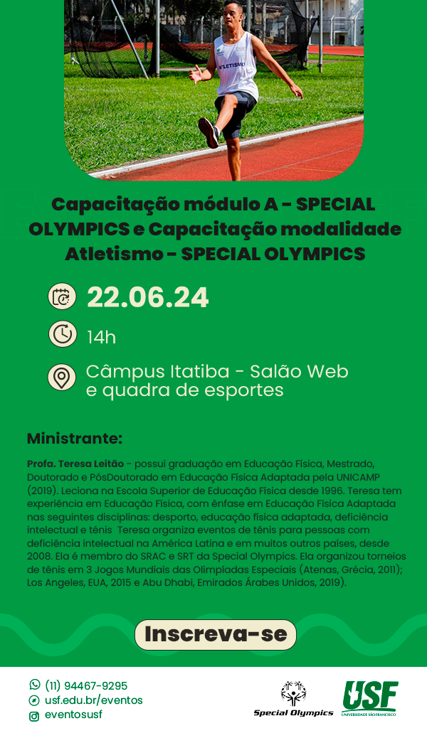 Capacitação módulo A - Special Olympcs e Capacitação modalidade Atletismo - Special Olympcs