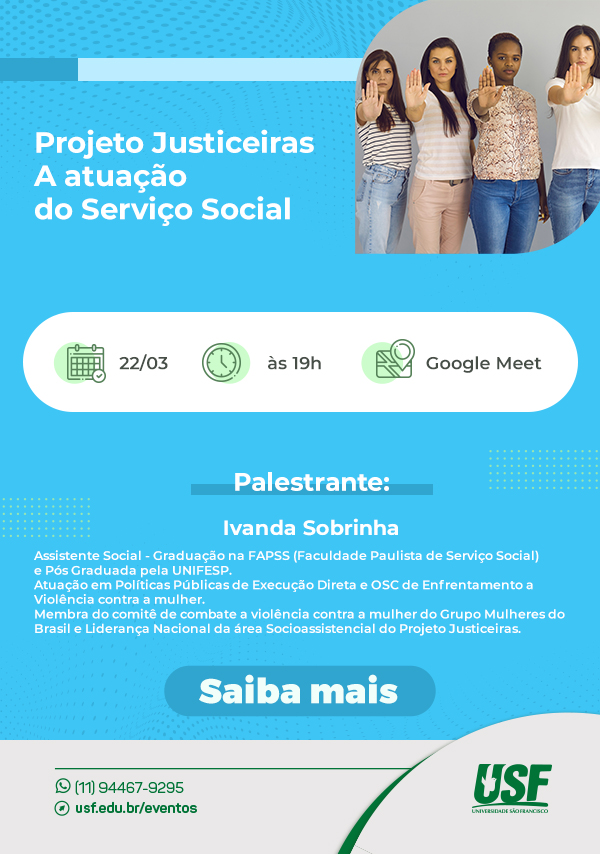 Projeto Justiceiras - A atuação do Serviço Social 