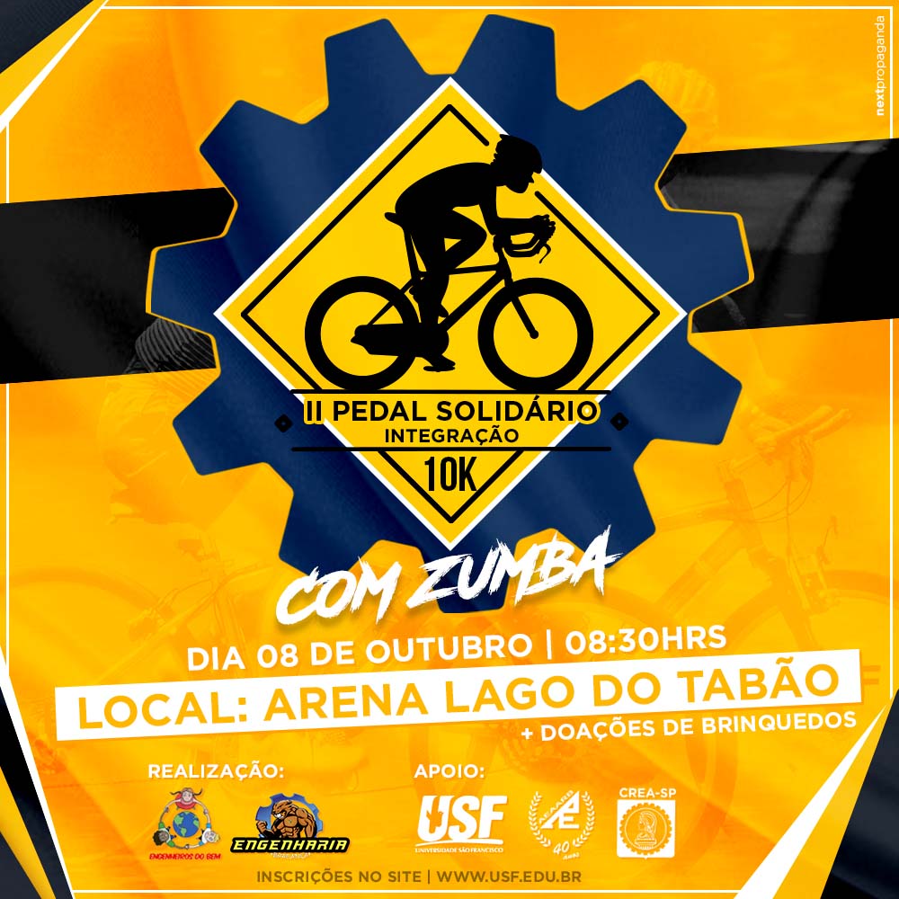 II Pedal Solidário 10 K com Zumba – Integração “Engenheiros do Bem”