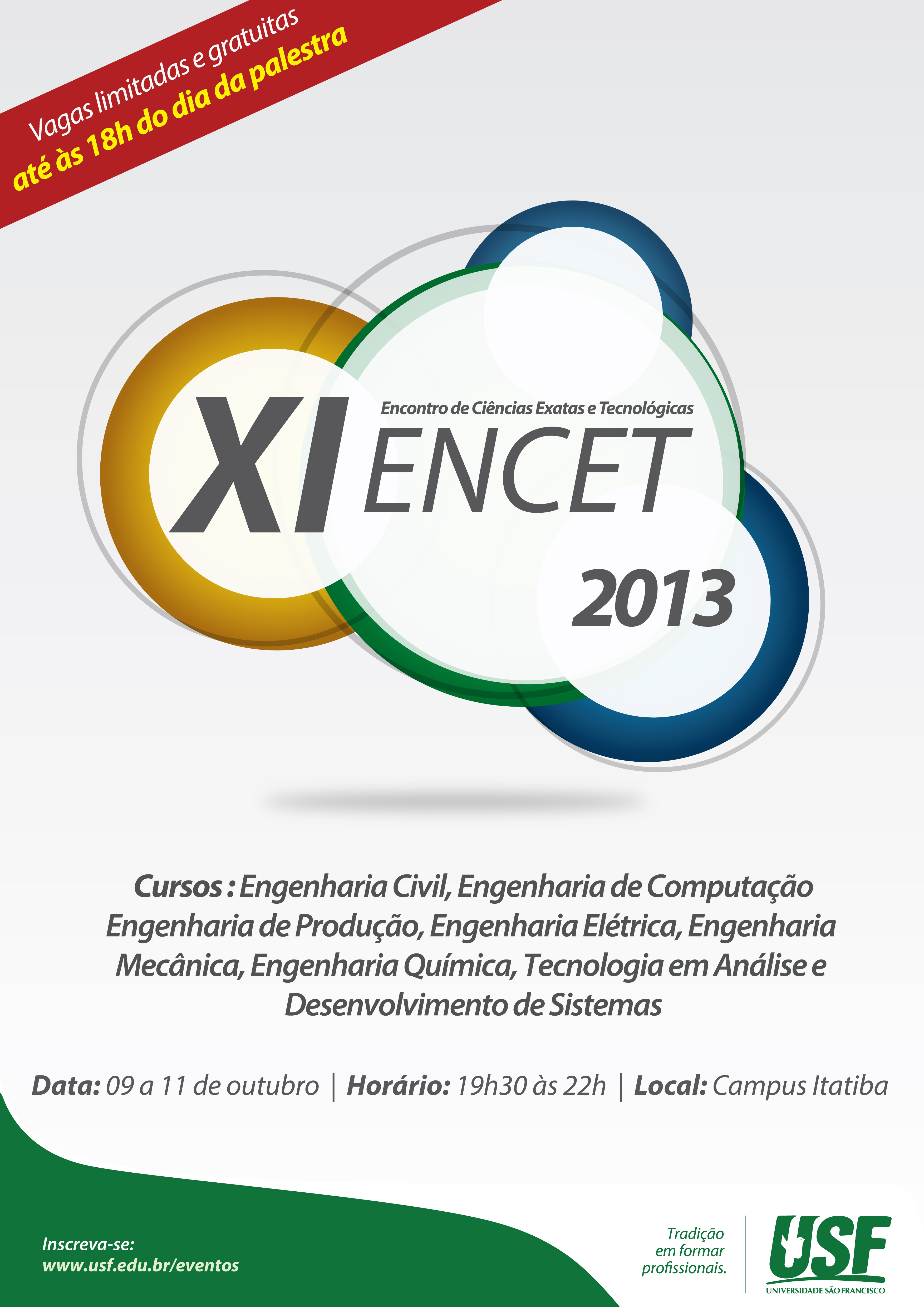 XI Encontro de Ciências Exatas e Tecnológicas – ENCET 2013